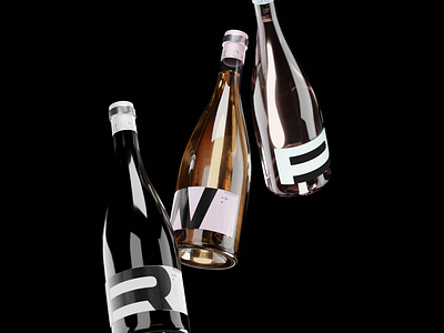 Wine Bottle Rendering 3d branding