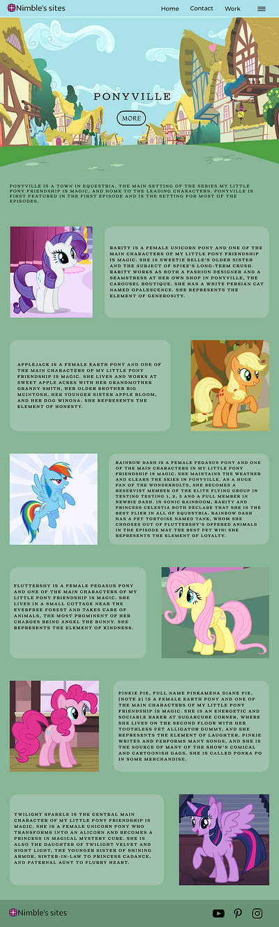 My little pony website branding graphic design ui