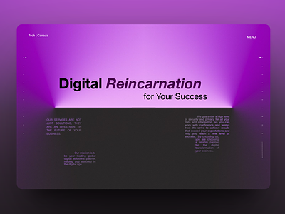 Site for a digital agency design digitaldesign webdesign кольори перший екран сайт типографія тінь фиолетовий