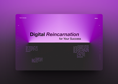 Site for a digital agency design digitaldesign webdesign кольори перший екран сайт типографія тінь фиолетовий