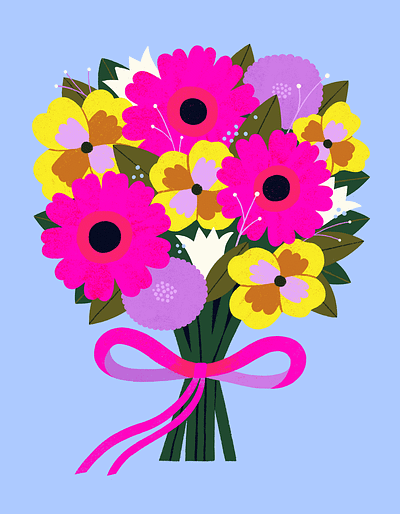 Bouquet bouquet celebration colourful congratulations cute floral flower flowers pink procreate vibrant
