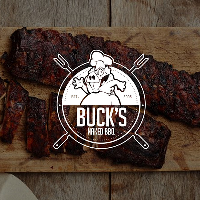 Logo: Bucks Naked BBQ branding graphic design logo