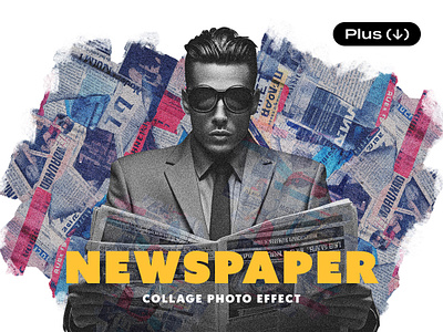 Retro Newspaper Collage Photo Effect collage crumpled cutout download effect magazine news newspaper paper photo pixelbuddha psd retro template texture torn vintage