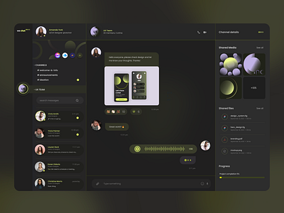 wechat - Team Chat Dashboard graphic design ui ux