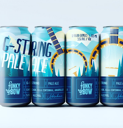 Packaging: Funky Bow Brewing branding graphic design logo packaging