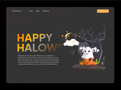 SPOOKTACULAR HALLOWEEN LANDING PAGE 3d animation branding graphic design illustration ui vector