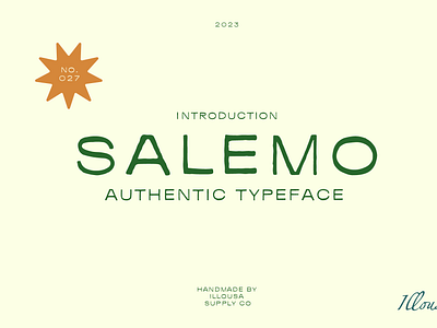 SALEMO | Authentic Typeface authentic font book font branding design display font graphic design hand drawing lettering logo logo type made by hand minimalism font sans serif simple font simplicity typeface typography ui ux vintage font