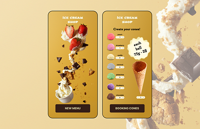 Food Menu Items. Daily UI. Day 43 dailyui dailyuichallenge food menu ice cream menu ui ui design uiux