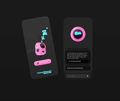 Ticket Wizard Ai Support ai application chat design illustration link procreate text ui zzz