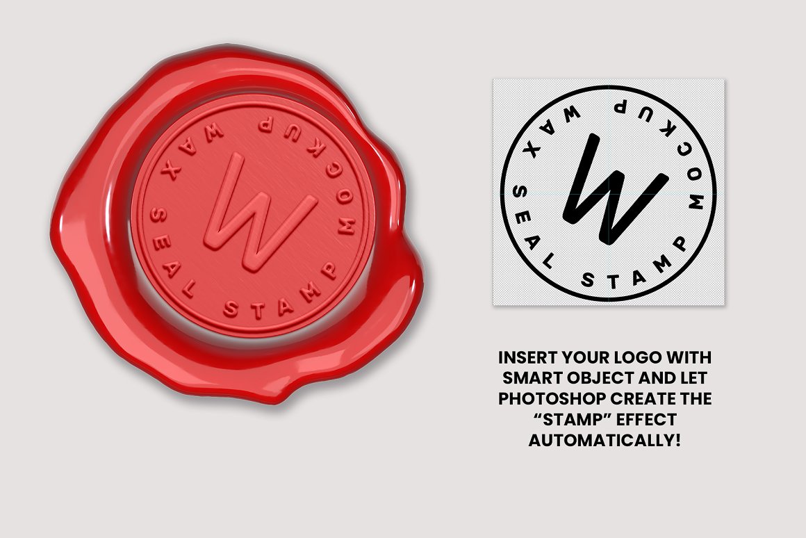 Wax seal stamp psd deals mockup