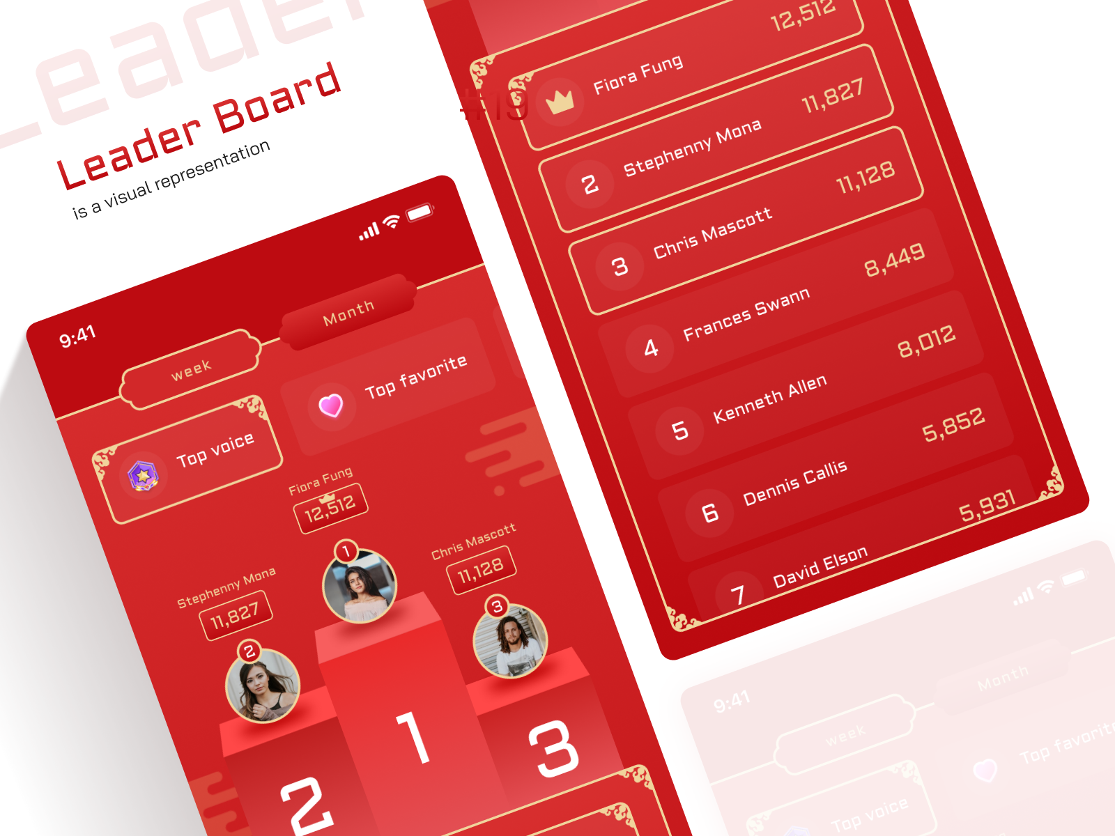 Leader Board UI graphic design ui