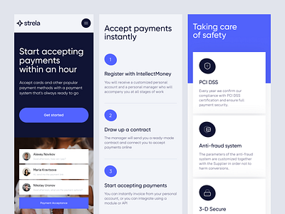 Strela Website – Payment Processing Platform branding graphic design mobile ui