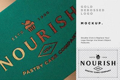 Gold Debossed Logo Mockup art background branding business corporate design draw gold logo mock presentation showcase stamp texture ups
