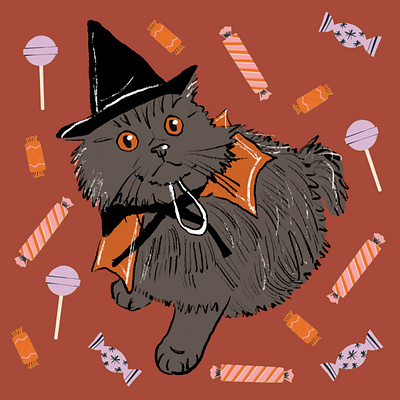 Cat Halloween Costume Post 2023 cat costume digital illustration halloween illustration