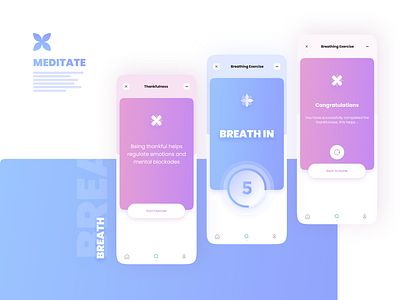 Luna - Mental Health App | Exercises | Meditation | Figma | UI android app branding design graphic design healthcare illustration ios medtech mobile app saas typography ui ui design user experience design ux wellbeing