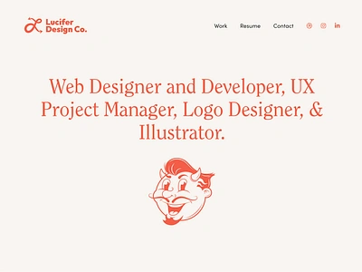 Lucifer Design Portfolio Website branding design development digital freelance illustration interactive logo logo design open for work personal portfolio project management ui ux web design website