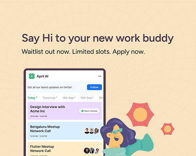 April AI - Waitlist is out now branding dailyui dailyuichallenge de design graphic design illustration ui uidesign uiux