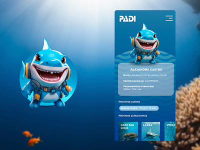 Scuba diving Profile 3d app diving profile scubadive ui user profile