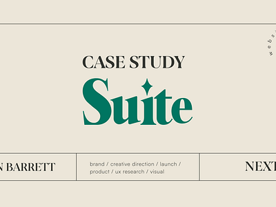 Suite Case Study brand identity brand kit creative direction database schema graphic design illustration logic logo product design style guide user centered ux research visual design webflow
