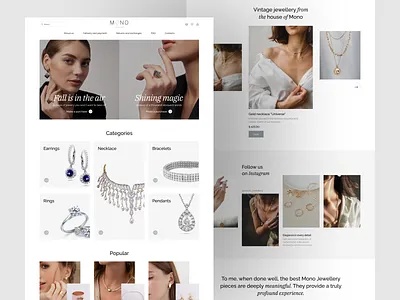 MONO | Jewelry store branding design logo ui ux