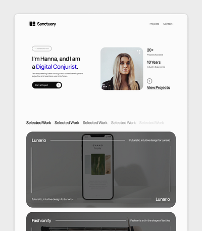 Sanctuary - Framer Portfolio design developer framer inspiration inspo portfolio template ui