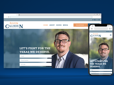State Legislative Candidate Website campaign candidate clean democrat design election political politician website usa web design