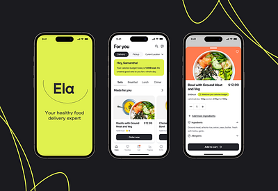 Healthy Food Delivery App app application delivery design ela food fooddelivery illustration interface logo ui uxui