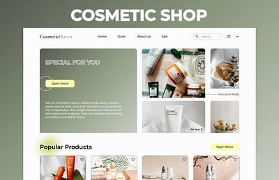 WEBPage Cosmetic Shop design landing ui ux website