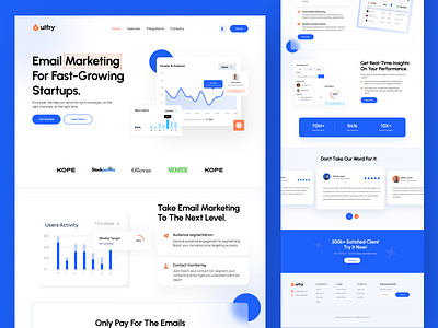 Email Marketing Landing Page analytics app ui branding cards design email figma graphic design illustration landing page logo marketing ui