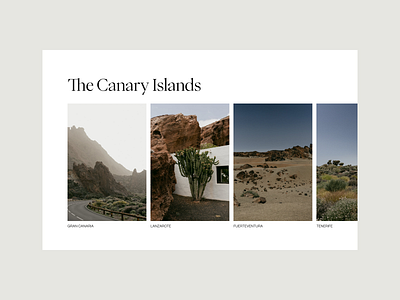 The Canary Islands composition design figma minimalist travel typography ui whitespace