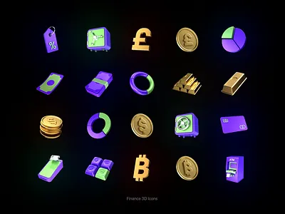 Finance 3D Icon Pack 3d icon 3d illustrator finance icon pack stock