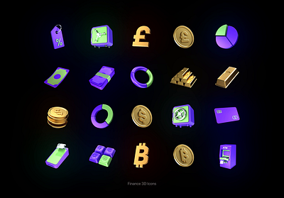 Finance 3D Icon Pack 3d icon 3d illustrator finance icon pack stock