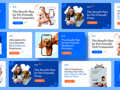 Airvet Ads - Concepts for PPC Campaign ad design advertising app branding campaigns cat creatives display ads dogs flatdesign linkedin linkedin ads marketing pet parents pets ppc campaign productivity social media veterinarians virtual care