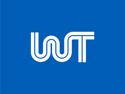 WT blue brand design branding custom logo logistics logo logo concept roads transportation white over blue wt