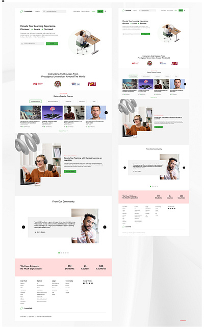 An Online Course Learning Platform ant design course design enrollment footer hero page illustration landing page learning logo mockup online platform payment product design style guide typograpghy ui ux web web design