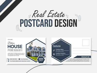 Real Estate Postcard Design ads advertising brand identity branding business card corporate design graphic design home house marketing post postcard promo promotion real estate sale