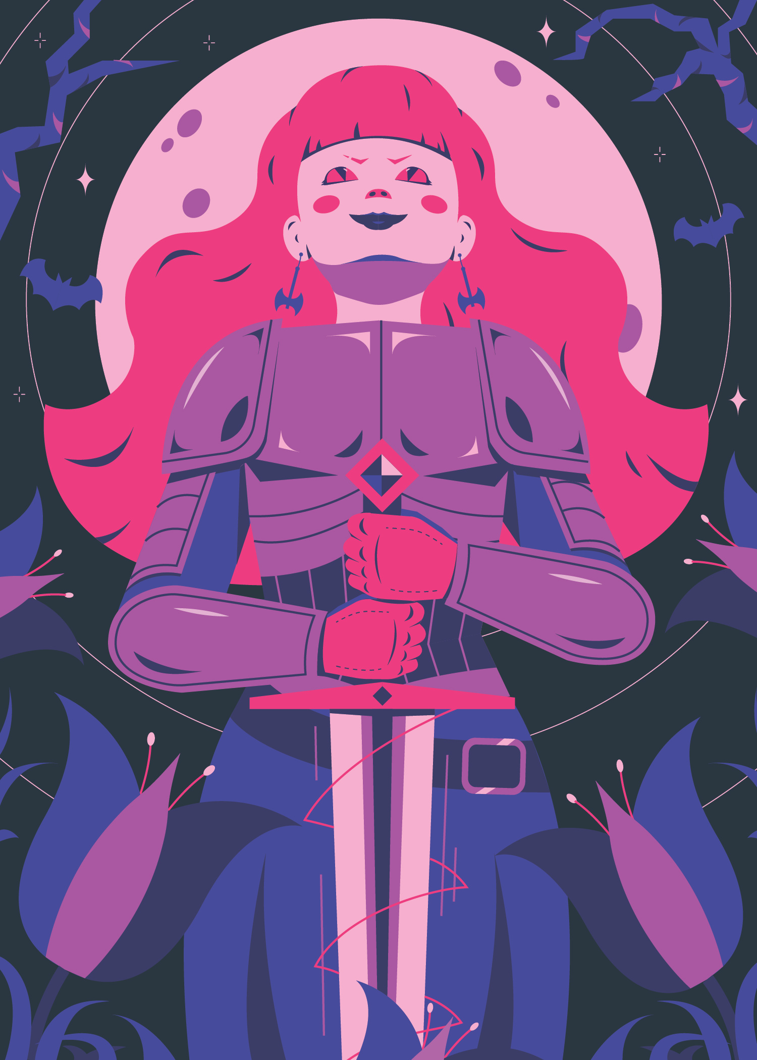 Xena adobe illustrator fantasy illustration illustrator mural vector vibrant