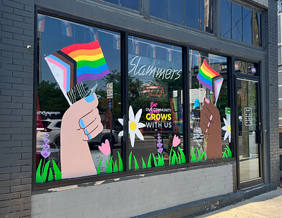 Slammers Pride Window Painting illustration lgbtq mural painting pride window