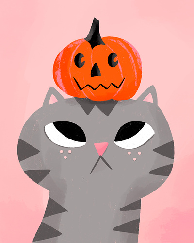 Pumpkin Kitty cat grumpy cat halloween jack olantern kitten kitty procreate pumpkin spooky