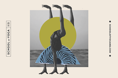 SYNB collage design graphic design postcard yoga