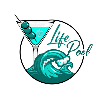 LifePool animation badge bar branding cocktail design details graphic design ice illustration logo party pool