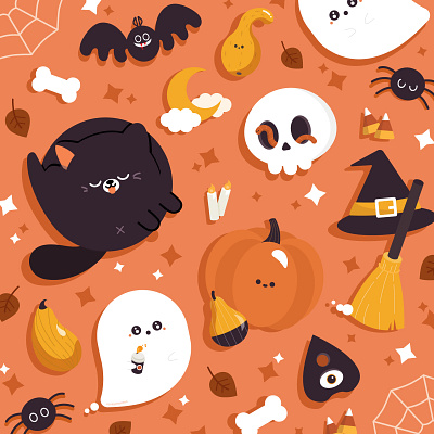 Boo-tastic! branding character cute halloween happy illustration illustrator occasion pattern textile vector