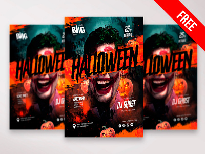 Free Halloween Invitation PSD Template with Joker club flyer flyer design free invitation free psd freebie halloween halloween design halloween flyer halloween invitation halloween party horror party flyer psd spooky trick or treat