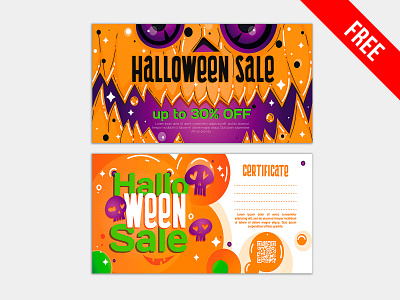 Free Halloween Sale Gift Certificate PSD Template certificate certificate design coupon free free gift certificate free psd free voucher freebie gift certificate halloween halloween certificate halloween party halloween sale psd voucher voucher design