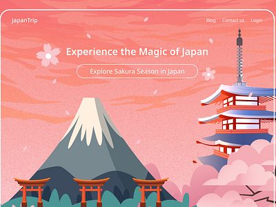 Hero Image - Japan Trip : Explore Sakura Season in Japan hero japantrip ui design