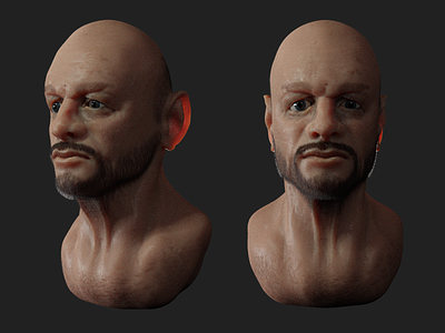 #170 Face / Blender 3D, Sculpting / Face 1 3d beard blender character face gamedev man realistic sculpt skin texture