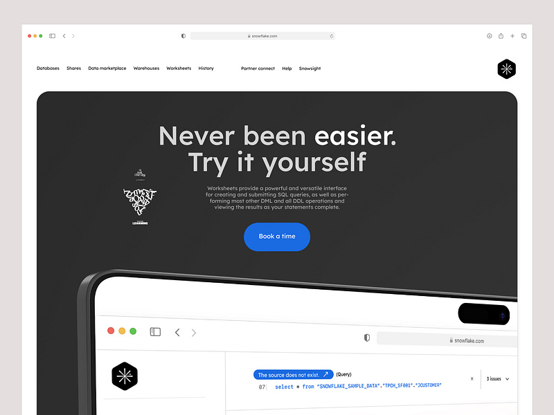 Never been easier ❄️ Snowflake UI redesign & rebranding ml snowflake web design website