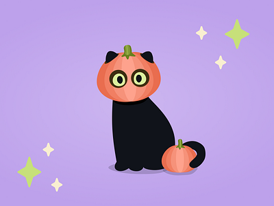Pumpkin Cat 🎃🐈‍⬛ black cat character design figma design halloween illustration pumpkin spooky