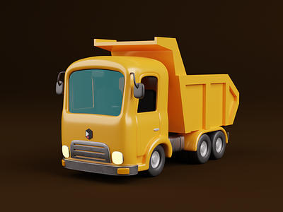 Cartoon Dump Truck 3d blender car cartoon city cute design dump truck fun illustration illustrations kawaii kit library resources truck ui kit vehicle