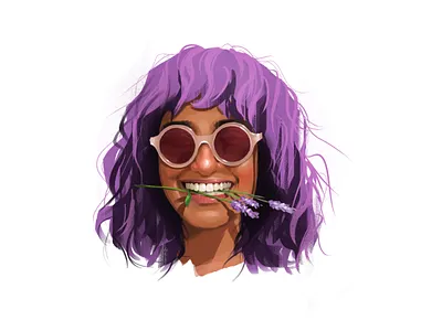 Lavender art digital portrait digitalart illustration lavender portrait procreate